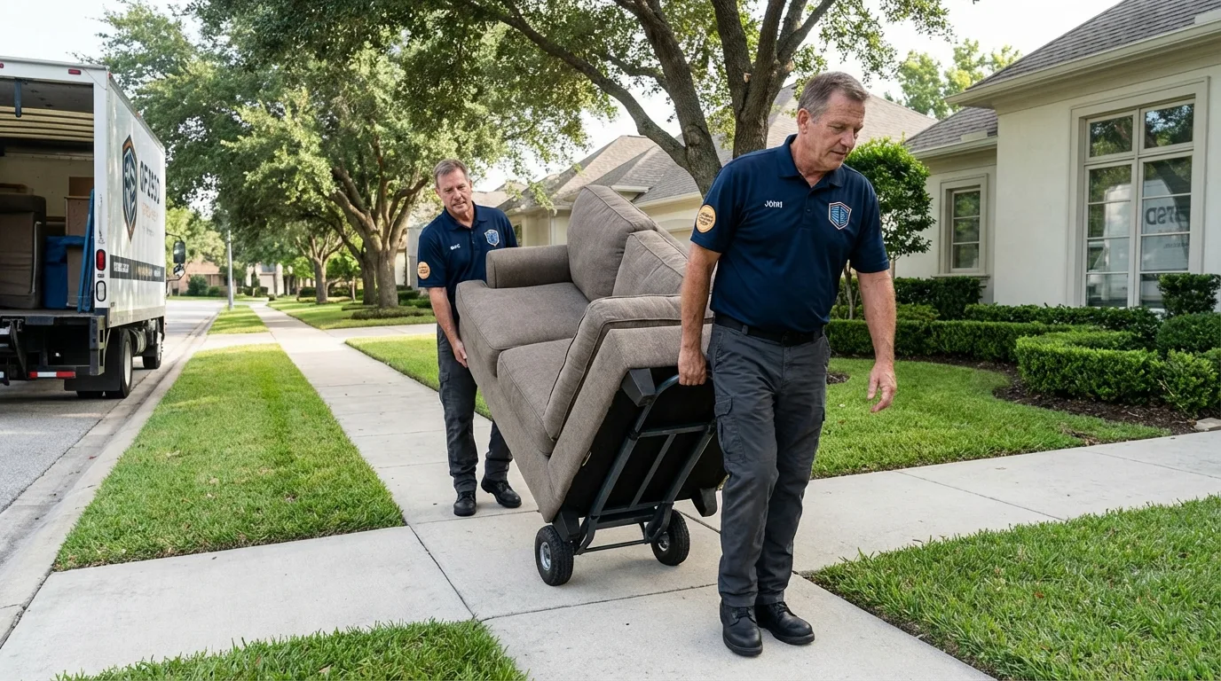 Local residential moving crew loading furniture in Centre Hall, PA