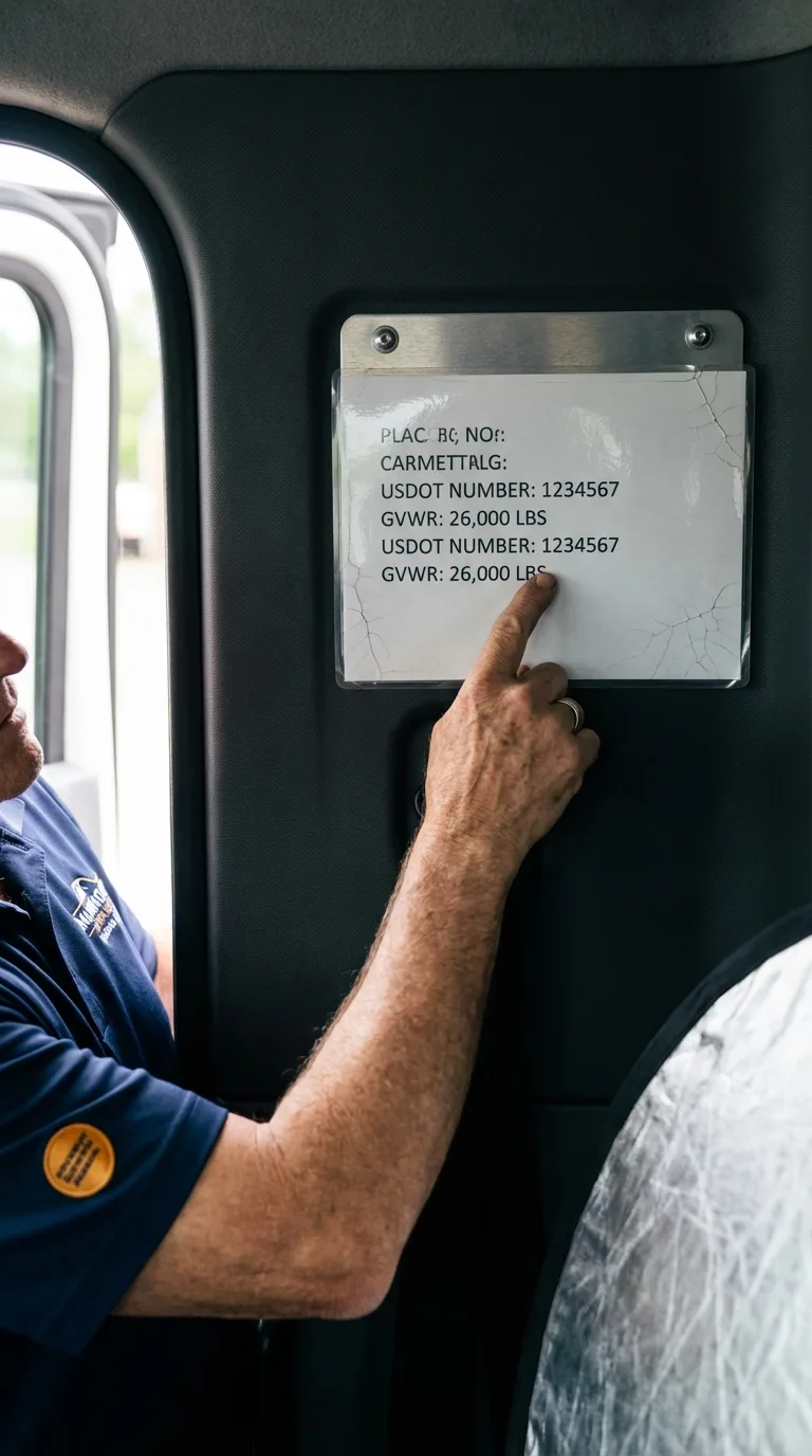 USDOT licensing placard verification in Centre Hall